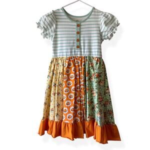 NEW Olive Mae Girls Mixed Print Spring Easter Dress 7/8